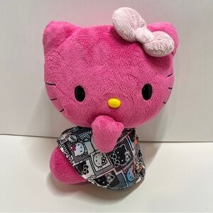 2010 Pink Plush Hello Kitty Sanrio Black & White Dress Stuffed Toy 10" Jakks